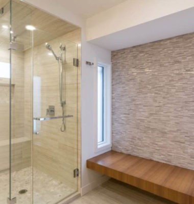 Frameless Corner Steam Shower